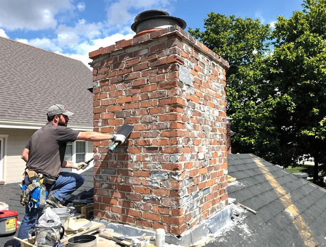 Completed chimney rebuild by Gahanna Chimney Sweep in Gahanna, OH
