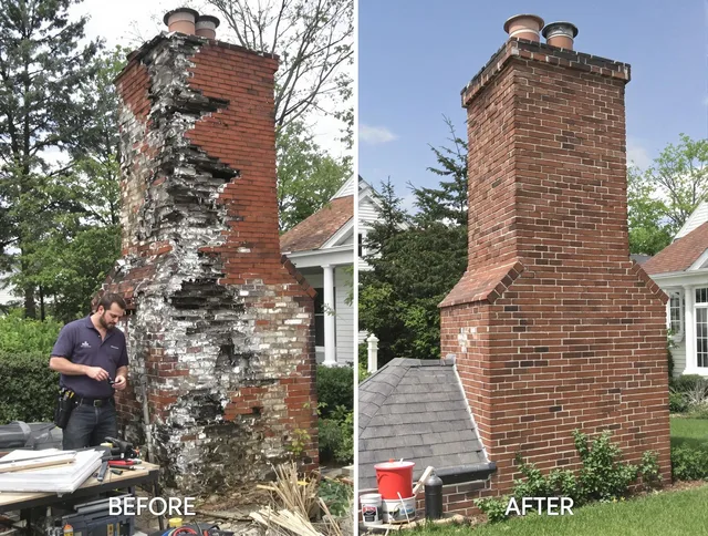 Gahanna Chimney Sweep performing a full chimney restoration in Gahanna, OH