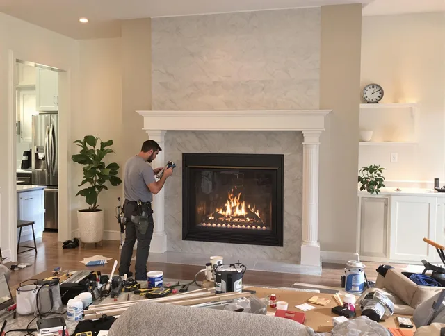 Newly installed fireplace by Gahanna Chimney Sweep in Gahanna, OH