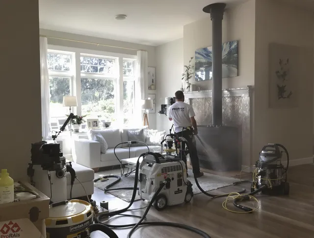 Soot removal service by Gahanna Chimney Sweep for a fireplace in Gahanna, OH